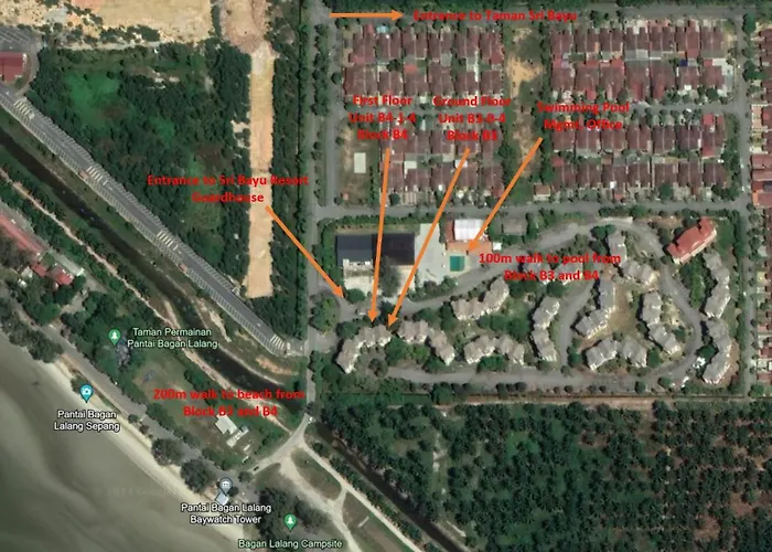 2Br Ground-Floor Private Apartment At Sri Bayu Resort Hotel, Bagan Lalang